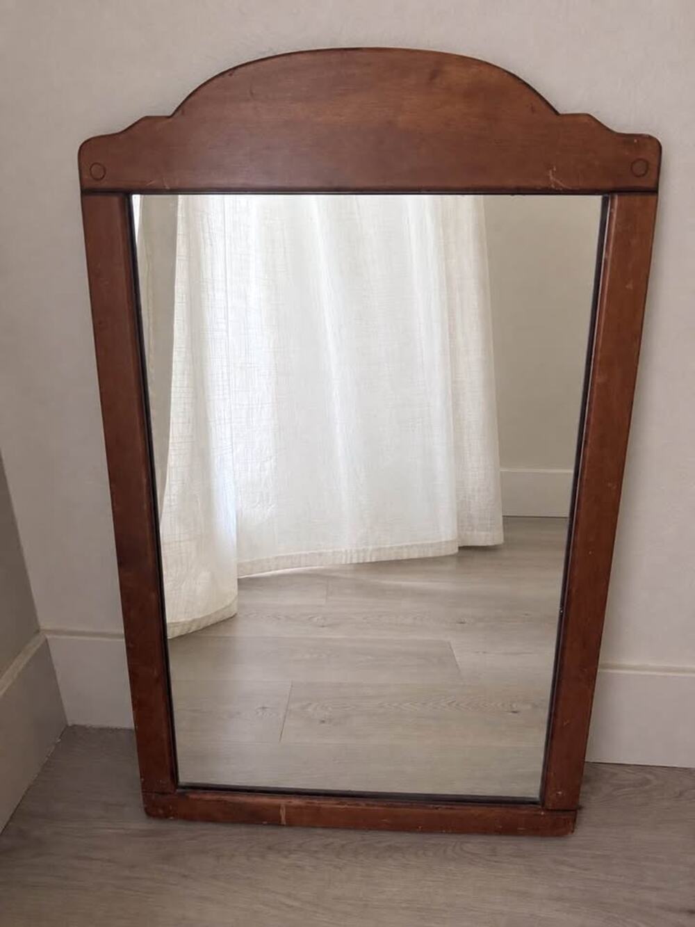 Vintage Solid Wood Traditional Arch Top Wall Mirror